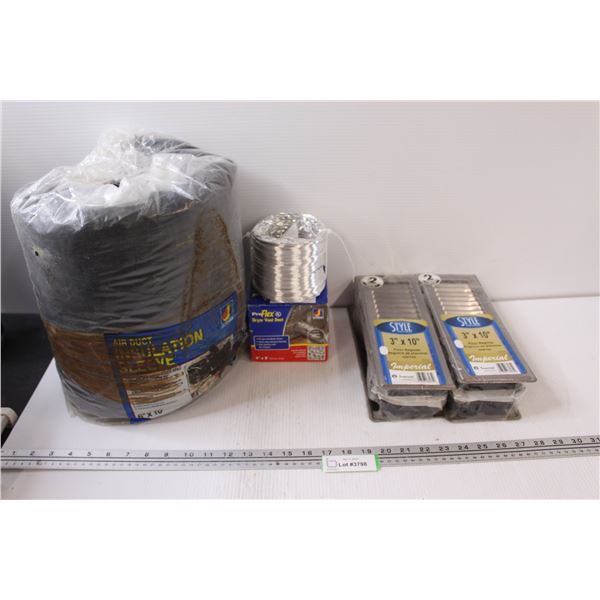 (4) Floor Registers, (2) Dryer Vent Ducts; Air Duct Insulation Sleeve