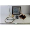Image 1 : Wall Art "Hope", Pig Ornament, Tool Worx Empty Box, Inskin Screen Protector (NIB), Misc.