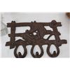 Image 2 : (2) Cast Iron Coat Hooks, Radar Lamp Light- As Is, Misc.