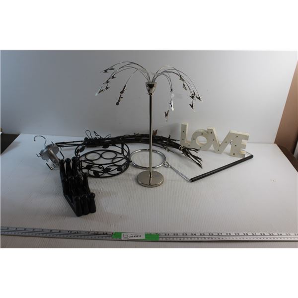 Clothes Hanger, Photo Hanger, LOVE Sign and Assorted Items
