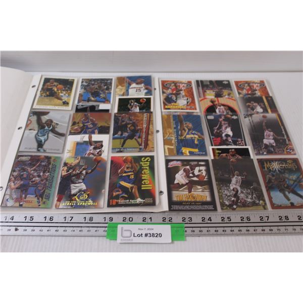 Tim Hardway & Latrell Sprewell - Two Folder of Basketball Trading Cards