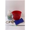 Image 1 : Rubber Chemical Gloves, Cleaning Bucket, Tire Cleaner, Bungee Cord