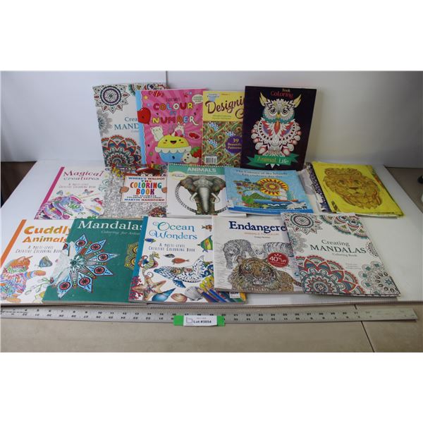 (16) Assorted Coloring Books (Mandalas, Animals, Waldo)