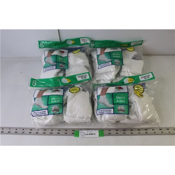 (4) 6-Packs Fruit Of The Loom Slightly Imperfect Men's Socks - Size 12-16 (NIB)