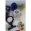 Image 2 : Drain Auger And Extra Line, Assorted Plumbing Fittings, Wheel Sets, Tape, Magnifier, Misc.