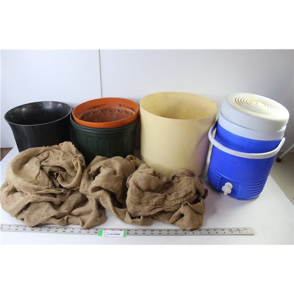 Alborz Thermos With Spiggot, (4) Plant Pots, (2) Potato Sacks
