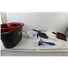 Image 1 : (4) Dustpans, Mop Bucket, Cleaning Brush