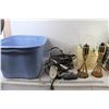 Image 1 : Assorted Extension Cords, Pail, Tote