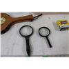 Image 2 : * Twisted Torch, Rubber Fruit Jar Rings, Fireplace Stoker, (2) Magnifying Glasses