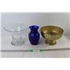 Image 1 : Raised Dish, (2) Vases