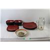 Image 1 : (4) Plates, (6) Bowls, Mason Jar