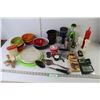 Image 1 : Karce Calculator (NIB), Push Down Dicer, Travel Mugs, Tupperware, Silver Plated Cake Server, Yumi Ka