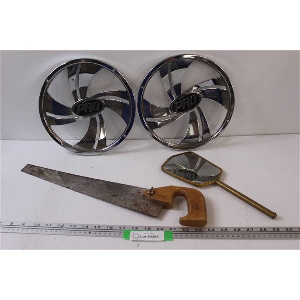 Saw, (2) Pro Speaker Covers, Vintage Vanity Mirror