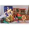 Image 1 : Vintage Christmas Decorations & Lights: Tree Topper, Angels Light, Banners, Cards, Misc.