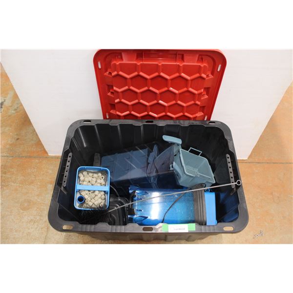* Aquarium Supplies (Assorted) in Tote w/Lid