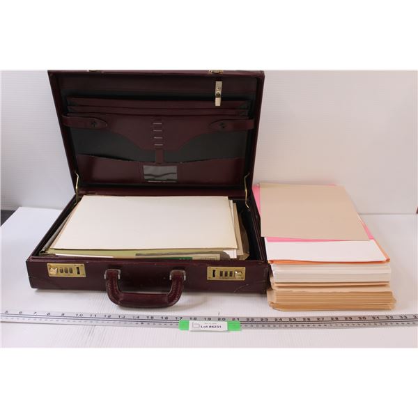 Suitcase w/Various Cardstock & Paper Items