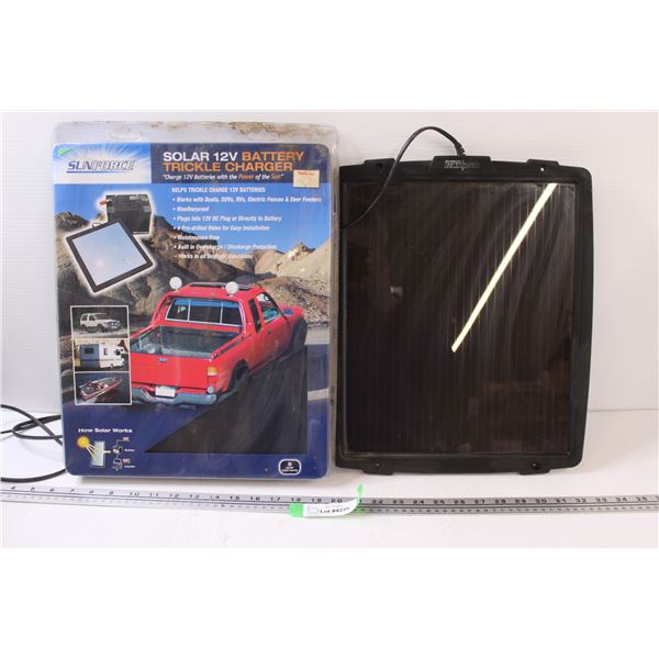 (2) Solar Panels: One NIB w/Trickle Charger - as is