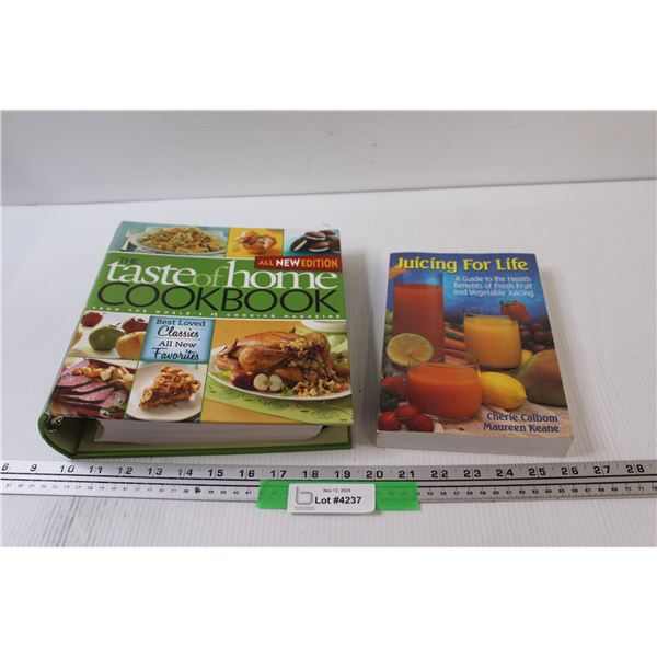 (2) Cookbooks: Taste of Home & Juicing for Life