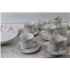 Image 4 : (7) China Plates, (5) Cups, (4) Saucers, Cream and Sugar, (8) Bowls
