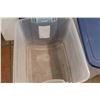 Image 3 : * (2) Clear Plastic Totes With Blue Lids