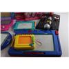 Image 3 : Assorted Kids Toys - Etch A Sketch, Doll, PollyWorld Playhouse and Misc.