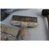 Image 3 : (3) Drywall Mud Knives, Ball Peen Hammer and Rubber Mallet