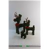 Image 1 : (3) Christmas Small Green Reindeer 16'' , 12'' , 6'' High
