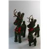 Image 4 : (3) Christmas Small Green Reindeer 16'' , 12'' , 6'' High