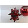 Image 2 : Christmas Star Shaped Candle Holder, Red Round Container and (3) Packages of Cling On Christmas Deco