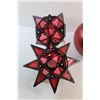 Image 8 : Christmas Star Shaped Candle Holder, Red Round Container and (3) Packages of Cling On Christmas Deco