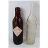 Image 2 : (2) Vintage Pop Bottles- Starlite Bottling Saskatoon, Orange Crush Brown Crinkle Bottle- Large Chip
