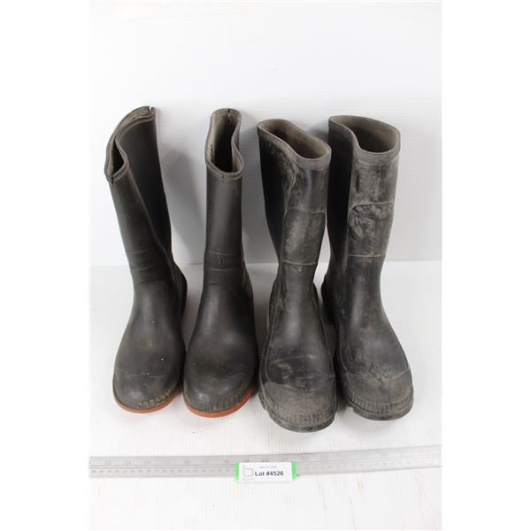 (2) Pairs Of Unmarked Rubber Boots- Both Size 10