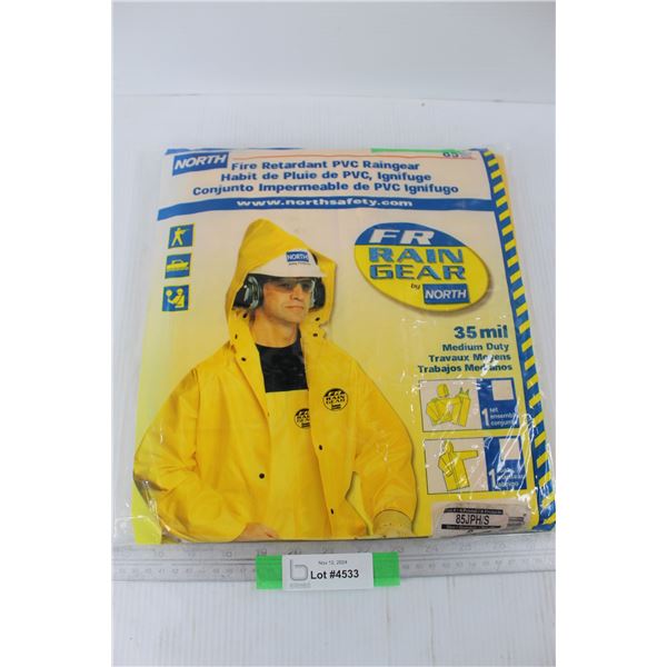 North Fire Retardant PVC Raingear- Size Small - NIB