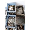 Image 3 : Milk Crate w/ (16) Plastic Stacking Trays w/ Contents, Various Bolts, Bushings, Misc.