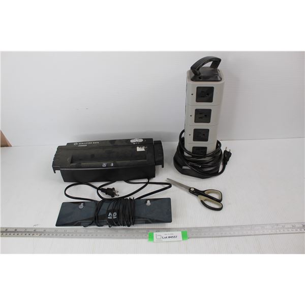Super Danny Multi Plug Outlet Tower, Certified Data Paper Shredder No Bottom- Powers On, Misc.