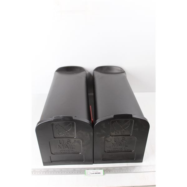 *Gibraltar (2) Plastic Post Mount Style Mail Boxes,- 7.5'' x 19.5'' x 9'' - Damaged