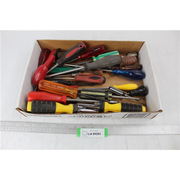 Box Of Various Screw Drivers