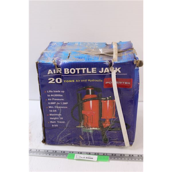 Powertek Brand Air/Hydraulic Bottle Jack - 20 Tons - Appears New in Box