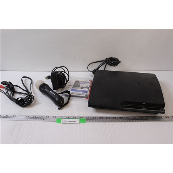 PlayStation 3 System w/Cords & Light Controller & Sensor - Powers on, as is