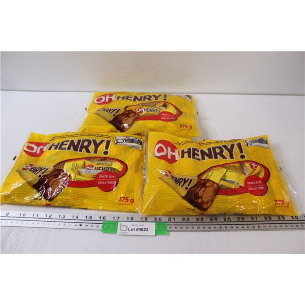 (3) Oh Henry Mini Chocolate Bars Packages