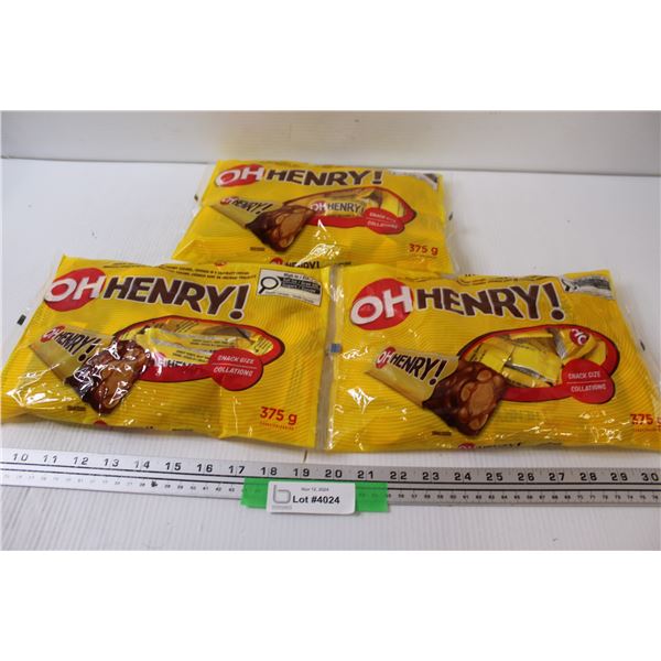 (3) Oh Henry Mini Chocolate Bars Packages