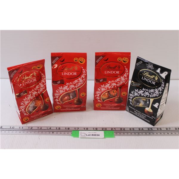 (4) Lindor Chocolate Packages: Milk Halloween & Milk w/White