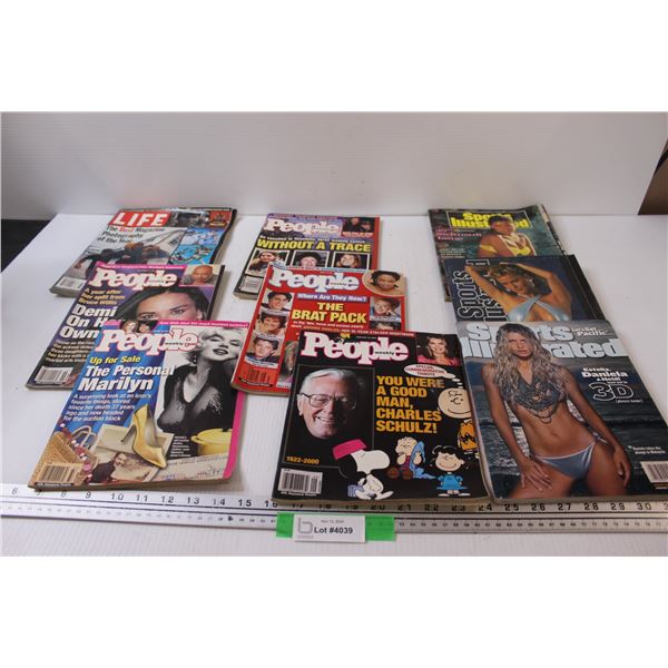 (5) People Magazines (1990's), Life Magazine (1999) (3) Sports Illustrated Magazines (1990's)