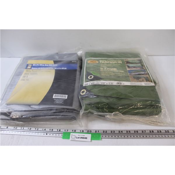(2) Tarps: BBQ Cover & 9ft x 12ft - NIB