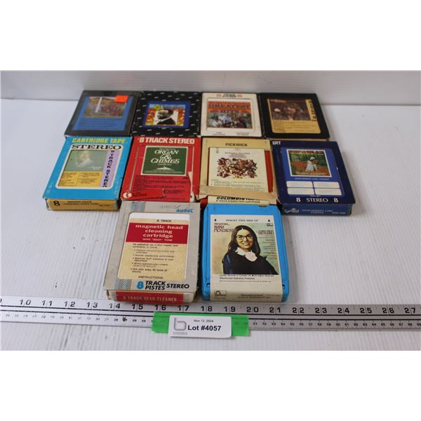(9) 8-Tracks & Cleaner: Waylon Jennings, Earl Grant, Nana Mouskouri, Christmas, Misc.