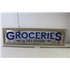 Image 1 : Wall Art "Groceries & Dry Goods" Framed Glass 33" x 9"