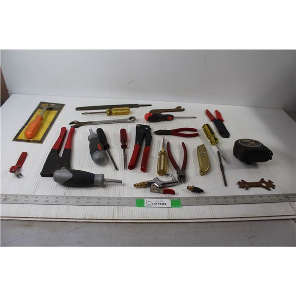 (8) Screw Drivers, Pliers and Wire Cutters, Assorted Tools