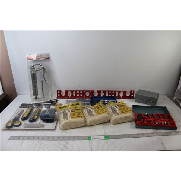 (3) Field Dressing Bags, Screwdriver Socket Set, Impact Driver, Mini Grease Gun, Cutting Tool Set Wi
