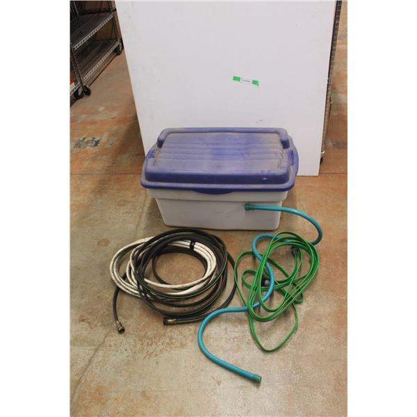 * Soaker Hoses and a Large Rubbermaid Plastic Tote with Lid 32'' x 17''