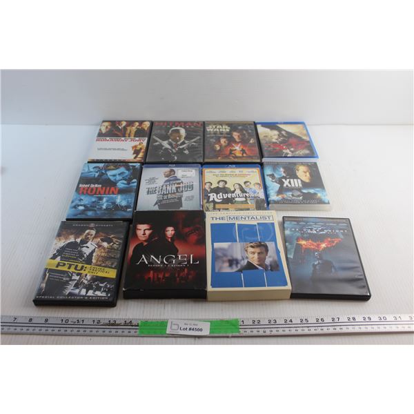 (12) DVD & Blue Ray Movies - Hitman, 300 Spartans and The Dark Knight